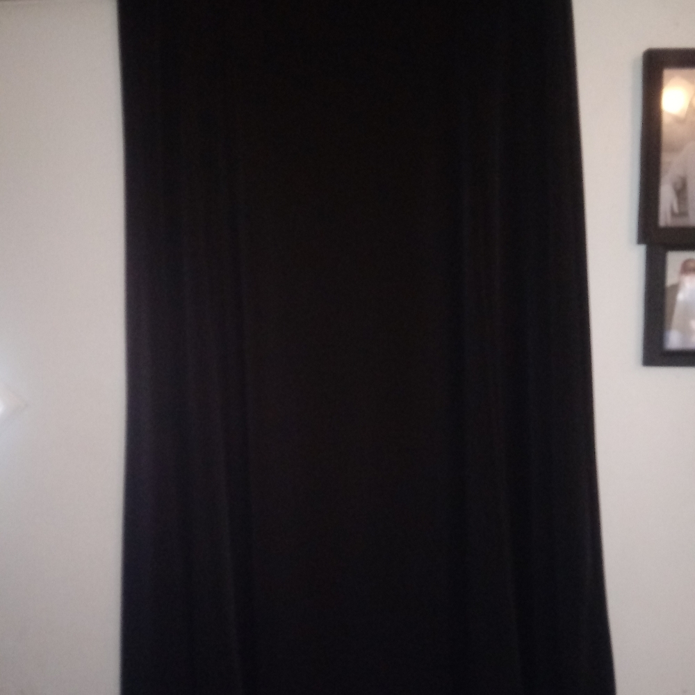 Long black silky skirt
